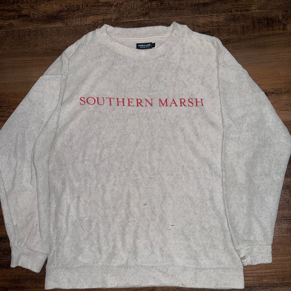 Southern Marsh Men's Off-White Crewneck Sweater